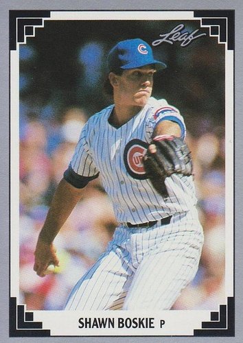 #221 Shawn Boskie - Chicago Cubs - 1991 Leaf Baseball