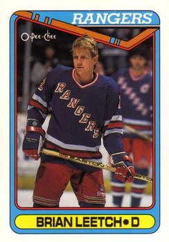 #221 Brian Leetch - New York Rangers - 1990-91 O-Pee-Chee Hockey