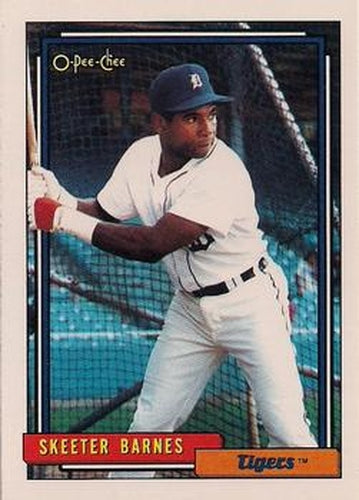 #221 Skeeter Barnes - Detroit Tigers - 1992 O-Pee-Chee Baseball