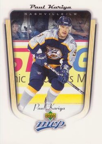 #221 Paul Kariya - Nashville Predators - 2005-06 Upper Deck MVP Hockey