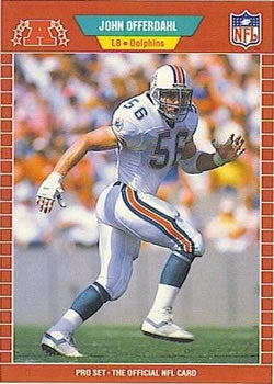 #221 John Offerdahl - Miami Dolphins - 1989 Pro Set Football