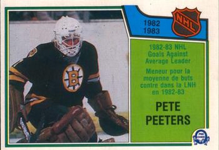 #221 Pete Peeters - Boston Bruins - 1983-84 O-Pee-Chee Hockey