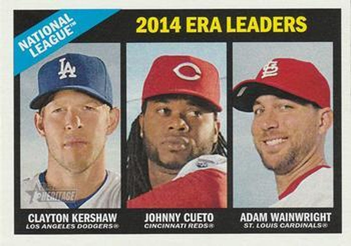 #221 Clayton Kershaw / Johnny Cueto / Adam Wainwright - Los Angeles Dodgers / Cincinnati Reds / St. Louis Cardinals - 2015 Topps Heritage Baseball
