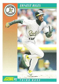 #222 Ernest Riles - Oakland Athletics - 1992 Score Baseball