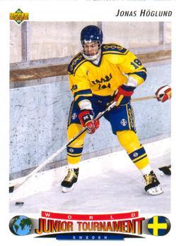 #222 Jonas Hoglund - Sweden - 1992-93 Upper Deck Hockey