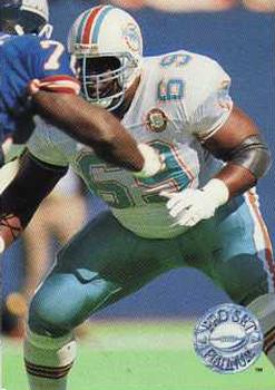 #222 Keith Sims - Miami Dolphins - 1991 Pro Set Platinum Football