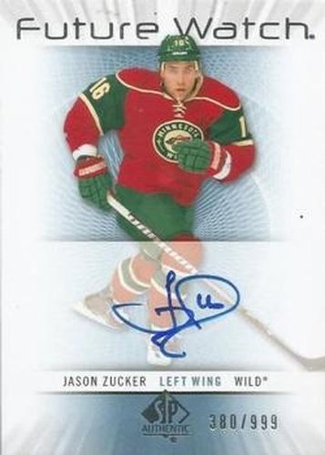 #222 Jason Zucker - Minnesota Wild - 2012-13 SP Authentic Hockey