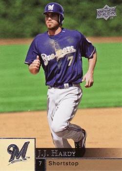#222 J.J. Hardy - Milwaukee Brewers - 2009 Upper Deck Baseball