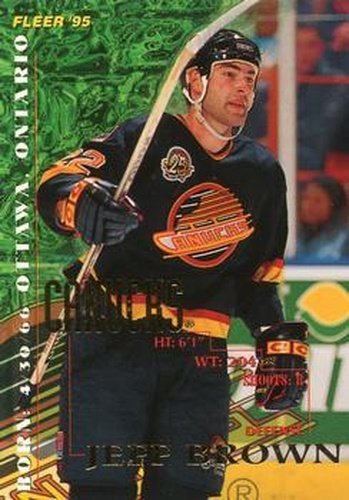 #222 Jeff Brown - Vancouver Canucks - 1994-95 Fleer Hockey
