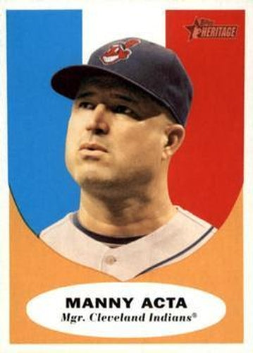 #222 Manny Acta - Cleveland Indians - 2010 Topps Heritage Baseball