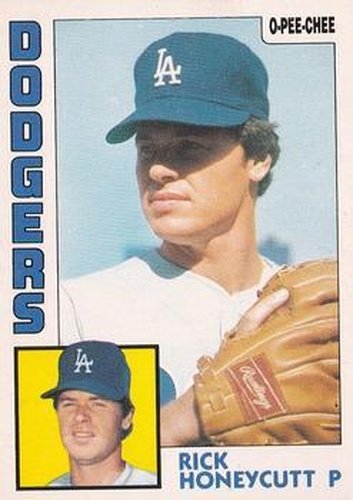 #222 Rick Honeycutt - Los Angeles Dodgers - 1984 O-Pee-Chee Baseball