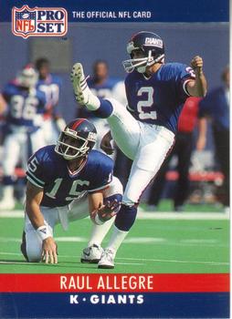 #222 Raul Allegre - New York Giants - 1990 Pro Set Football