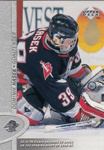 #222 Dominik Hasek - Buffalo Sabres - 1996-97 Upper Deck Hockey