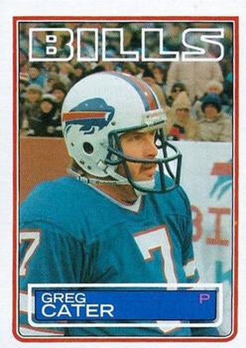 #222 Greg Cater - Buffalo Bills - 1983 Topps Football