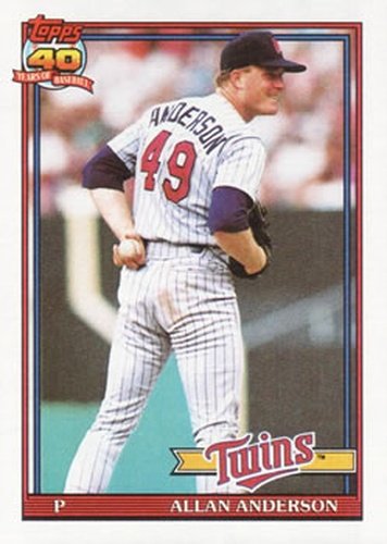 #223 Allan Anderson - Minnesota Twins - 1991 Topps Baseball