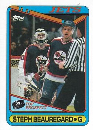 #223 Stephane Beauregard - Winnipeg Jets - 1990-91 Topps Hockey