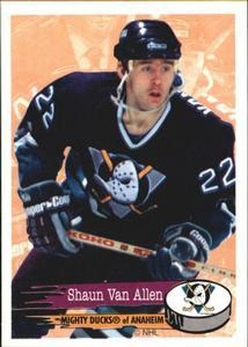 #223 Shaun Van Allen - Anaheim Mighty Ducks - 1995-96 Panini Hockey Stickers