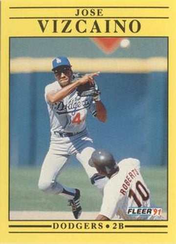 #223 Jose Vizcaino - Los Angeles Dodgers - 1991 Fleer Baseball