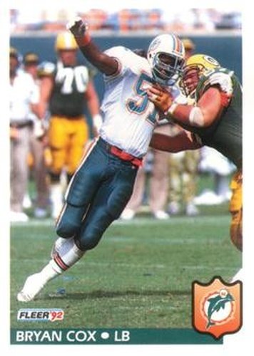 #223 Bryan Cox - Miami Dolphins - 1992 Fleer Football