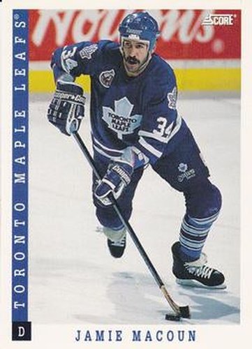 #224 Jamie Macoun - Toronto Maple Leafs - 1993-94 Score Canadian Hockey