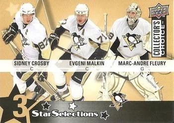 #224 Sidney Crosby / Evgeni Malkin / Marc-Andre Fleury - Pittsburgh Penguins - 2009-10 Collector's Choice Hockey