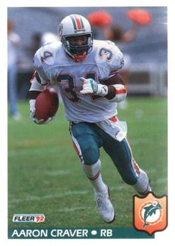 #224 Aaron Craver - Miami Dolphins - 1992 Fleer Football