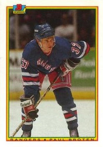 #224 Paul Broten - New York Rangers - 1990-91 Bowman Hockey
