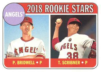 #224 Parker Bridwell / Troy Scribner - Los Angeles Angels - 2018 Topps Heritage Baseball