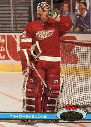 #224 Tim Cheveldae - Detroit Red Wings - 1991-92 Stadium Club Hockey
