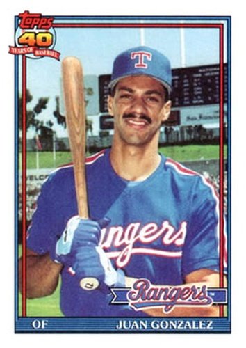 #224 Juan Gonzalez - Texas Rangers - 1991 Topps Baseball