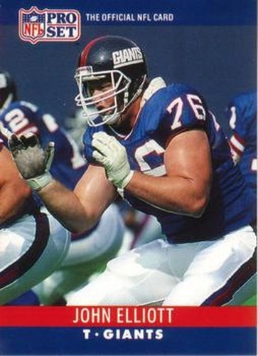 #224 John Elliott - New York Giants - 1990 Pro Set Football