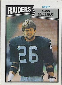 #225 Vann McElroy - Los Angeles Raiders - 1987 Topps Football