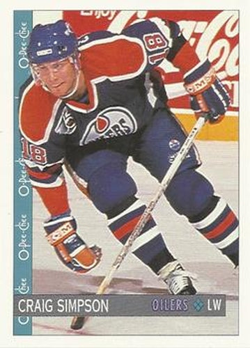 #225 Craig Simpson - Edmonton Oilers - 1992-93 O-Pee-Chee Hockey