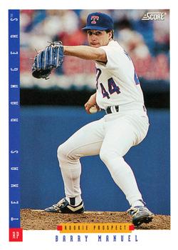 #225 Barry Manuel - Texas Rangers - 1993 Score Baseball