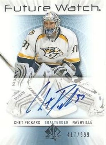 #225 Chet Pickard - Nashville Predators - 2012-13 SP Authentic Hockey