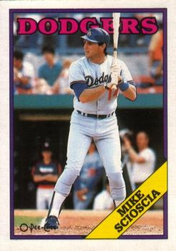 #225 Mike Scioscia - Los Angeles Dodgers - 1988 O-Pee-Chee Baseball