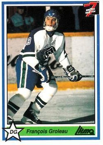 #225 Francois Groleau - Shawinigan Cataractes - 1990-91 7th Inning Sketch QMJHL Hockey