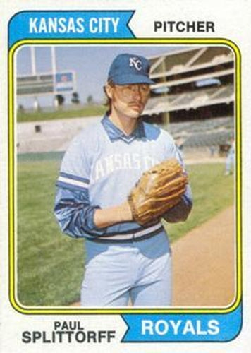 #225 Paul Splittorff - Kansas City Royals - 1974 Topps Baseball