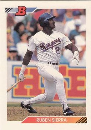 #225 Ruben Sierra - Texas Rangers - 1992 Bowman Baseball