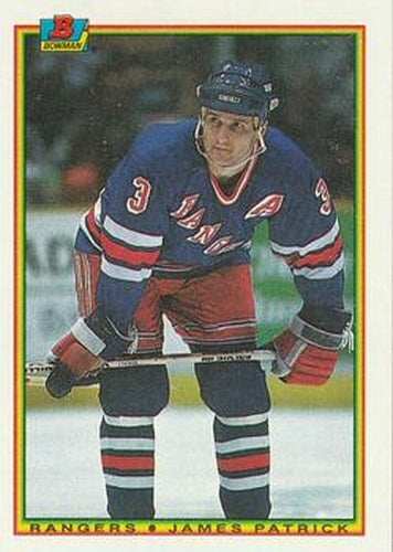 #225 James Patrick - New York Rangers - 1990-91 Bowman Hockey