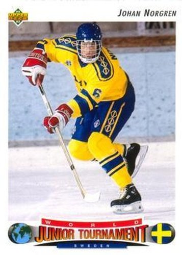 #225 Johan Norgren - Sweden - 1992-93 Upper Deck Hockey