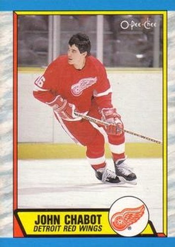 #225 John Chabot - Detroit Red Wings - 1989-90 O-Pee-Chee Hockey