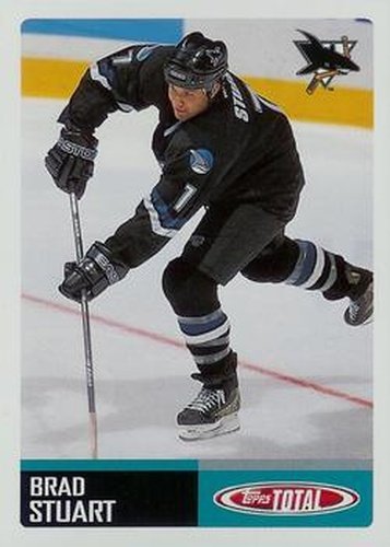 #225 Brad Stuart - San Jose Sharks - 2002-03 Topps Total Hockey