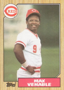 #226 Max Venable - Cincinnati Reds - 1987 Topps Baseball