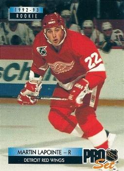 #226 Martin Lapointe - Detroit Red Wings - 1992-93 Pro Set Hockey
