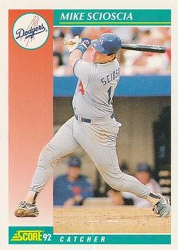 #226 Mike Scioscia - Los Angeles Dodgers - 1992 Score Baseball