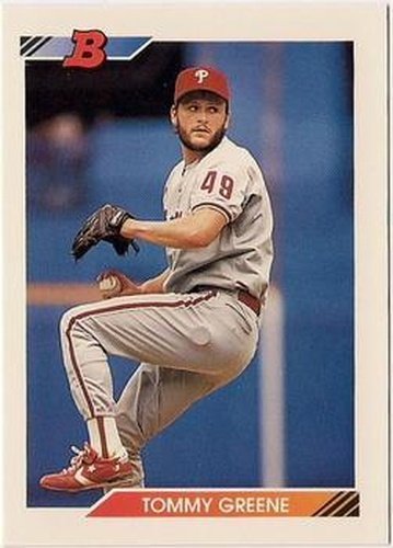 #227 Tommy Greene - Philadelphia Phillies - 1992 Bowman Baseball