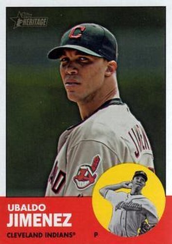 #227 Ubaldo Jimenez - Cleveland Indians - 2012 Topps Heritage Baseball