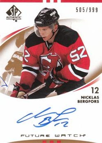 #227 Nicklas Bergfors - New Jersey Devils - 2007-08 SP Authentic Hockey