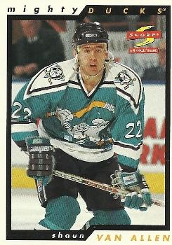 #227 Shaun Van Allen - Anaheim Mighty Ducks - 1996-97 Score Hockey